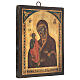 Icono Virgen Troiensk tres manos estilo ruso envejecido pintado 25x20 cm s3