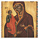 Icona Madonna Troiensk tre mani stile russo antichizzata dipinta 25x20 cm s2