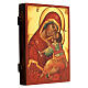Ícone russo Nossa Senhora Virgem Clemente efeito antigo pintado 21x18 cm s3