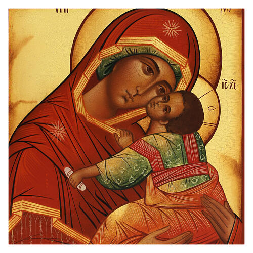 Russian icon Virgin Clemente painted antique 21x18 cm 2