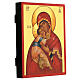 Russian painted icon of Vladimir Mother of God 21x18 cm s3