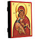 Icona russa dipinta Madonna di Vladimir 21x18 cm s3