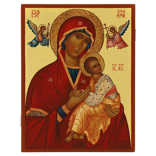 Icona russa dipinta Madonna Perpetuo Soccorso 21x18 cm 1