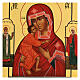 Icona russa Madonna Fiodor con due Santi 21x18 cm s2