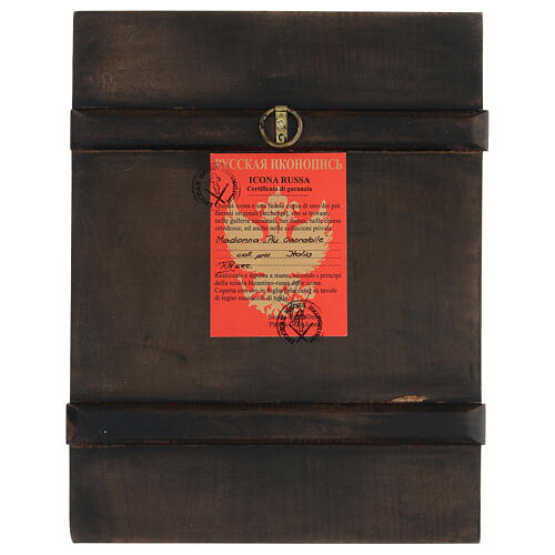 Icona russa antichizzata dipinta Madonna ''Più Onorabile'' 30x20 cm 4