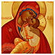 Icona russa antichizzata Madonna Clemente Umilenie dipinta 30x20 cm s2