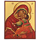 Icona russa antichizzata Madonna Clemente dipinta 36x30 cm s1