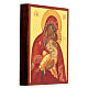 Russian painted icon of the Virgin of Tenderness with red mantle 14x10 cm s3