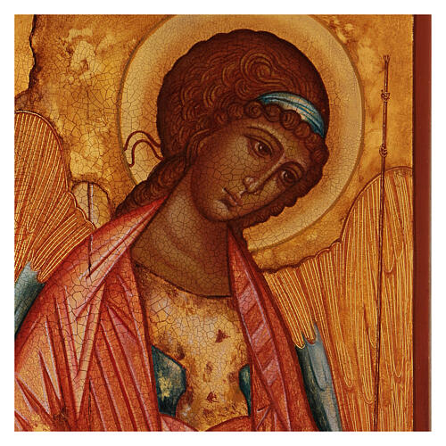 Icona russa San Michele Rublev dipinta mano 14X10 cm 2
