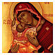 Ícone russo Mãe de Deus Kardiotissa pintado à mão 14x10 cm s2