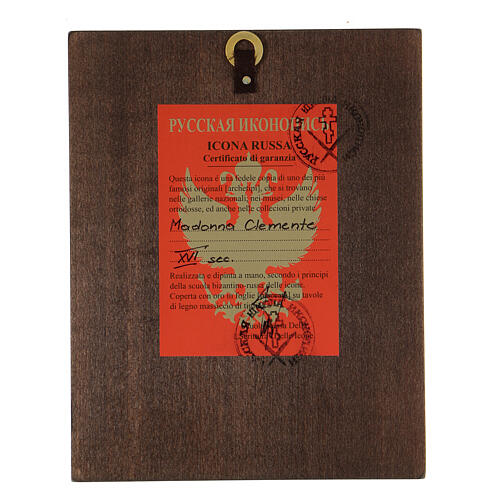 Ikone „Gottesmutter Clemente“ – handgemalt, Goldgrund, Russland, 14 × 10 cm 4