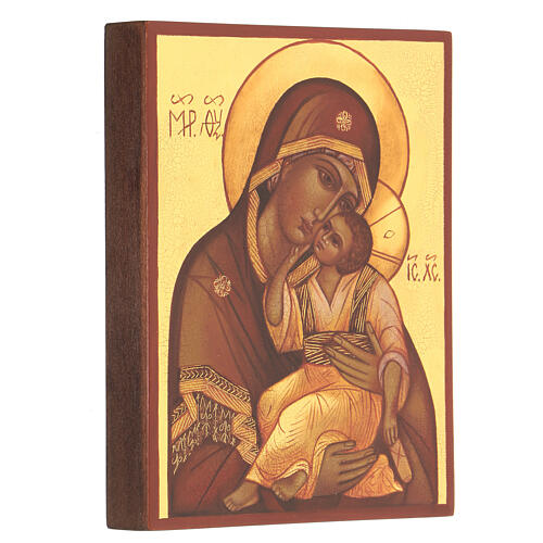 Icône russe Vierge de Jachroma peinte à la main 14x10 cm 3