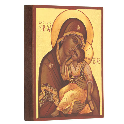 Icona russa Madonna Jachroma dipinta mano 14x10 cm 3