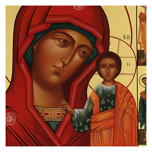 Icono ruso Virgen de Kazan pintado a mano 30x40 cm 2