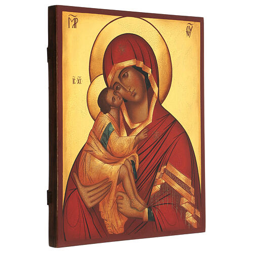 Icona russa Madonna di Don dipinta a mano 30x40 cm 3