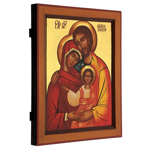 Icône russe Sainte Famille peinte à la main 35x30 cm 3