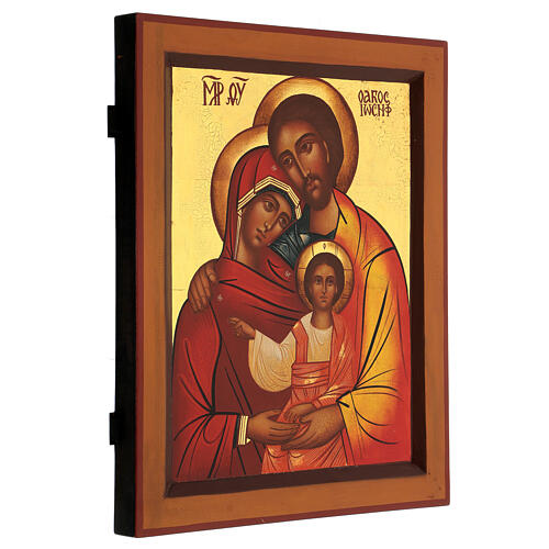 Icona russa Sacra famiglia 30x40 cm dipinta a mano 3