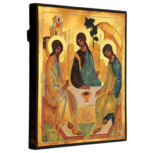 Hand-painted Russian icon, Trinity of Rublev, 35x30 cm 3