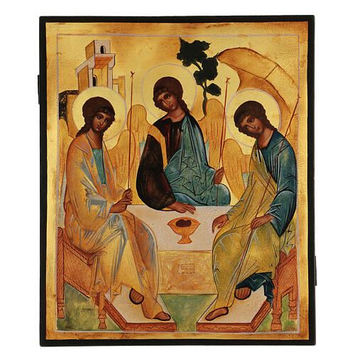 Icona russa Trinità di Rublev 30x40 cm dipinta a mano 1