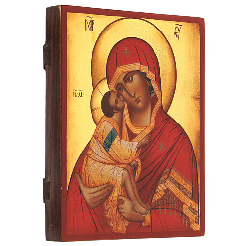 Icono Virgen de Don Rusia pintado 18x24 cm 3