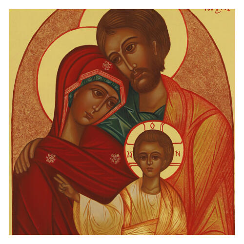 Russian painted icon of the Holy Family 6x8 in 2