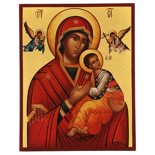 Russian painted icon of Our Lady of Perpetual Help 8.5x11 in 1