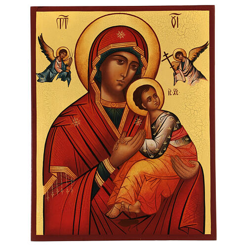 Icône Notre-Dame du Perpétuel Secours Russie peinte 20x30 cm 1