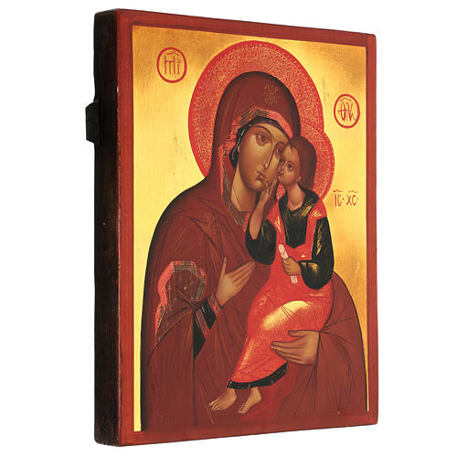Russian painted icon, Theotokos of God of Belozersk, 8.5x11 in 3
