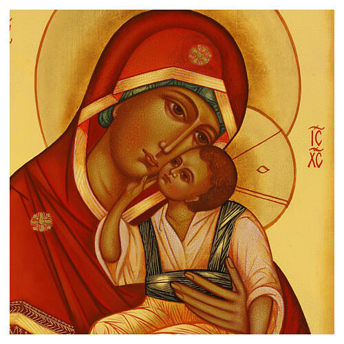 Ikone „Gottesmutter von Jachroma“ – handgemalt, Russland, 21,5 × 27,6 cm 2