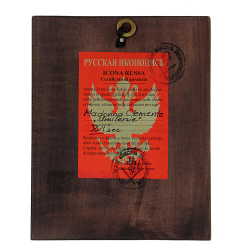 Ikone „Gottesmutter Clemente“ – handgemalt, Russland, 14 × 10 cm 4