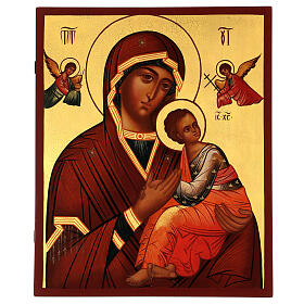 Painted Russian icon of the Mother of God of the Passion 14x12 in