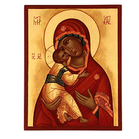 Nossa Senhora de Vladimir, ícone russo, século XV, 10x14 cm