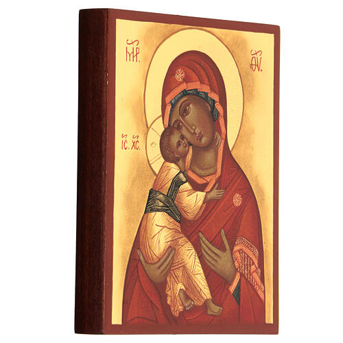 Nossa Senhora de Vladimir, ícone russo, século XV, 10x14 cm 3