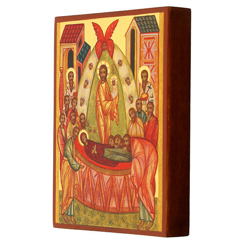 Hand-painted Russian icon of the Dormition of the Mother of God 5.5x4 in 2