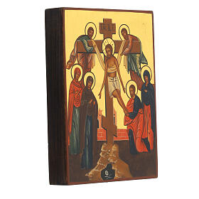 Icona russa Deposizione della Croce dipinta 14x10cm