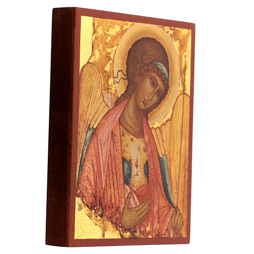 Icona russa dipinta San Michele di Rublev 14x10cm 3