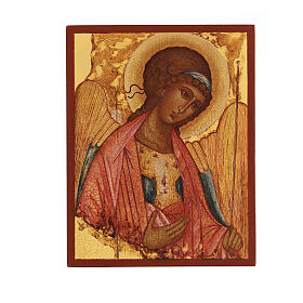 Rosyjska ikona malowana, Archanioł Michał według Andrieja Rublowa, 14x10 cm