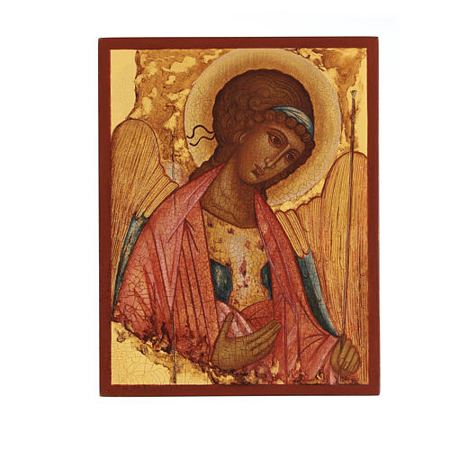 Russian painted icon St. Michael by Rublev 14x10cm 1