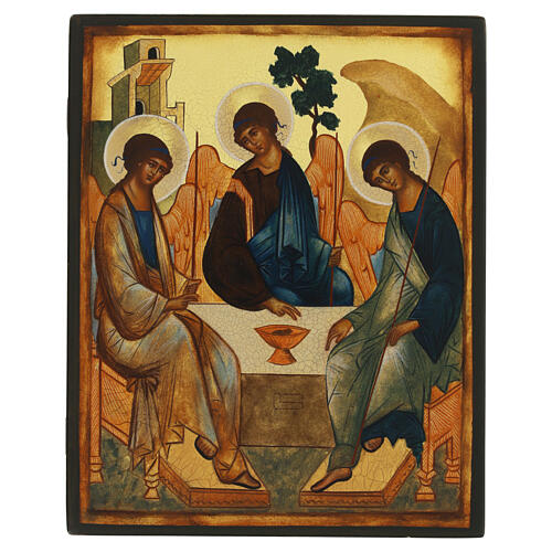 Trinité Ancien Testament icône russe peinte 18x24 cm 1