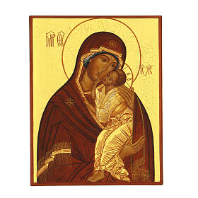 Icona Madonna di Yaroslav russa 18x14 cm
