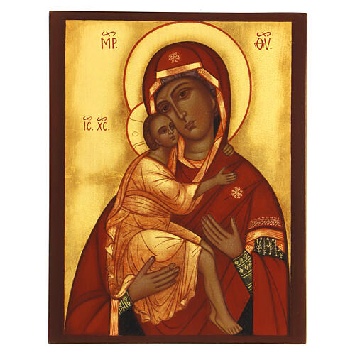 Icona russa Madonna di Belozersk 14x11 cm 1