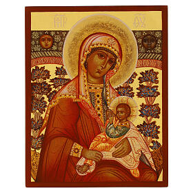 Icona russa 14x11 cm Madonna Allattante