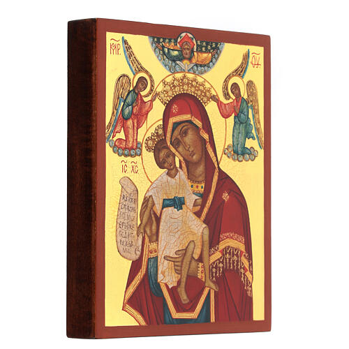 Russian painted icon of the Holy Virgin Dostoyno Est, 5.5x4 in 3