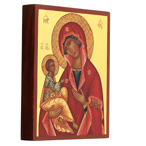 Russische gemalte Madonna von Jerusalem Ikone, 14x10 cm 3