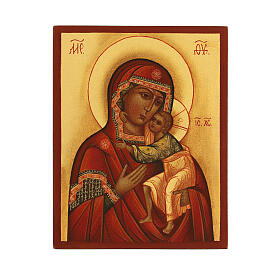 Icono ruso Virgen de Tolga pintado 14x10 cm