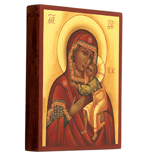 Icono ruso Virgen de Tolga pintado 14x10 cm 3