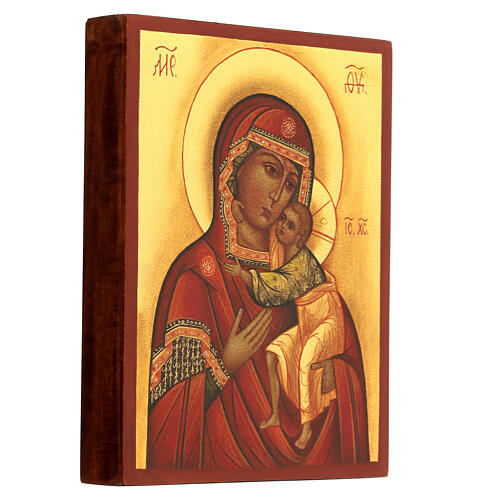 Icona russa Madonna di Tolga dipinta 14x10 cm 3