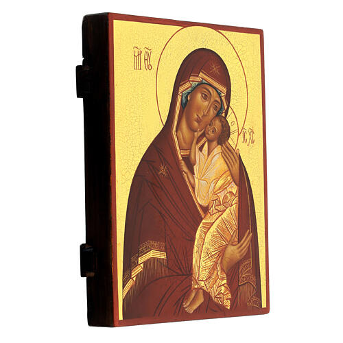 Icono ruso Virgen de Jaroslav pintado 24x18 cm 3