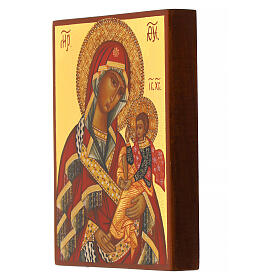 Icône russe peinte Mère de Dieu de Suaja 14x10 cm