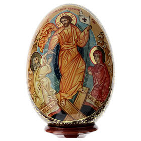 Russian Resurrection egg hand painted wood total height 29 cm